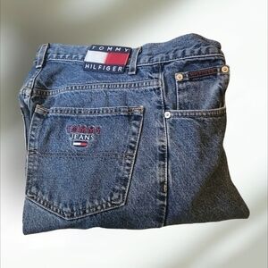 TOMMY HILFIGER Jeans vintage Y2K Med-Wash Jeans Logo Patch Men's size 34x30
